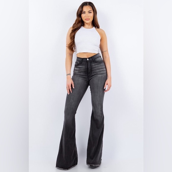 Made in USA Bell Botton Jeans in Vintage Grey NWT - Picture 2 of 6